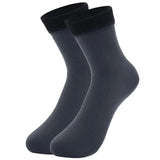 Chaussettes d'hiver en coton gris pour femme, design sobre et chaud