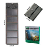Panneau solaire portable 15W style cuir gris avec emballage et mesures