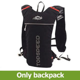 Sac à dos noir 5 litres léger avec sangles ajustables, idéal pour marathon et randonnée