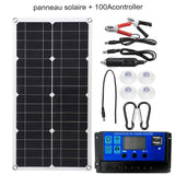 Kit panneau solaire portable 600W avec contrôleur 100A et accessoires de connexion