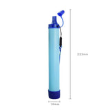 Dimensions du purificateur d'eau portable, hauteur de 225 mm et diamètre de 30 mm